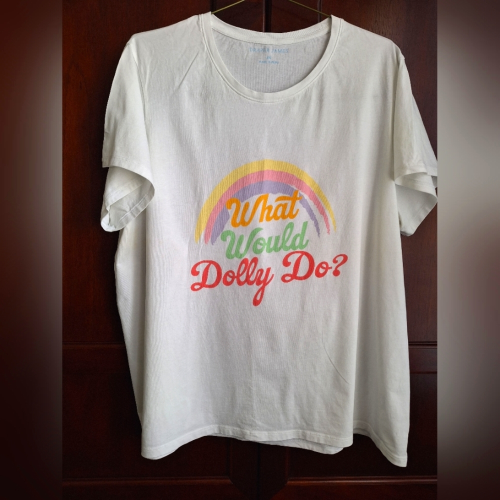 Draper James "What Would Dolly Do?" White tee women's  size 2X